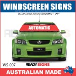 Windscreen Banner - WB007 - AUTOMATIC